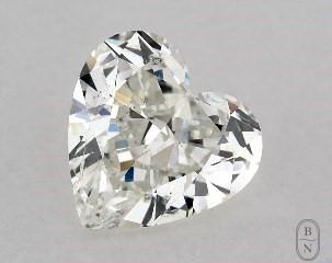 This heart shaped 1 carat I color si1 clarity has a diamond grading report from GIA