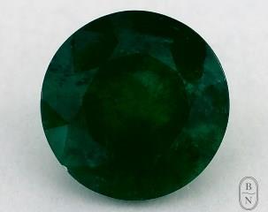 This 0.77 Round Green Emerald is sold exclusively by Blue Nile 